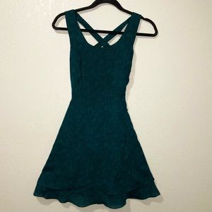 Vintage emerald green mini dress